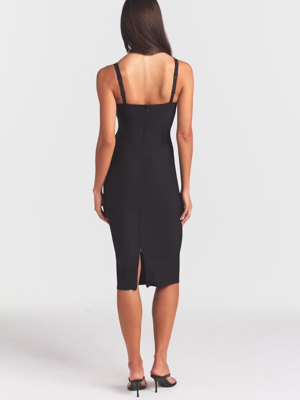 SKIMS Body Halter Midi Dress Onyx Size M - Picture 4 of 12